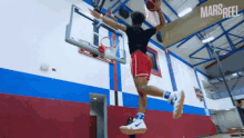 dunk playing basketball strong athlete fit