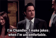 friends chandler joker jokes uncomfortable