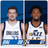 Dallas Mavericks (30) Vs. Utah Jazz (24) First-second Period Break GIF - Nba Basketball Nba 2021 GIFs