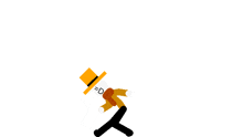 a cartoon drawing of a man wearing a top hat with the number 7 behind him