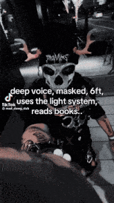 deep voice masked 6ft uses the light system reads books tik tok mad dawg dub