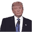 a pixel art of donald trump in a suit and tie .