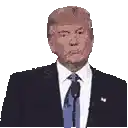 a pixel art of donald trump in a suit and tie .