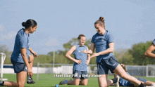 a female soccer player says " i feel like i 'm a little close " while stretching