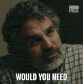 a man with a beard and curly hair says would you need