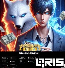 a poster of a man and a wolf with the words museum bola on it