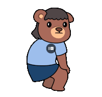 a cartoon of a teddy bear wearing a blue shirt with a youtube logo on it