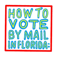 how to vote by mail in florida is written in blue and yellow