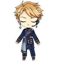 a cartoon drawing of a boy wearing a headset and a scarf .