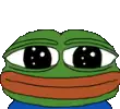 a cartoon frog with big eyes and a scarf around its mouth is smiling .