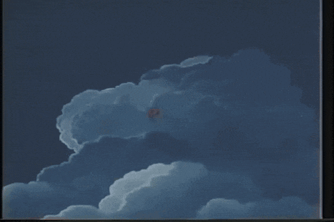 A big red question mark fills the sky