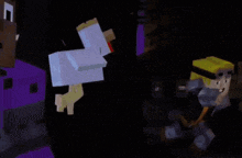a minecraft character is standing in a dark room