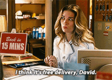Schitts Creek Alexis Rose GIF - Schitts Creek Alexis Rose I Think Its Free Delivery David GIFs