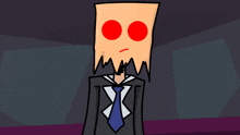 a cartoon character with a bag on his head