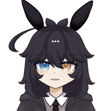 a drawing of a girl with bunny ears