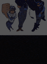 a cartoon drawing of a man giving the middle finger to another person