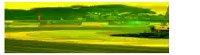 a blurred image of a landscape with trees and buildings in the background