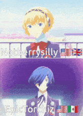 a picture of a girl and a boy with the words notberrysilly and epictorchiz