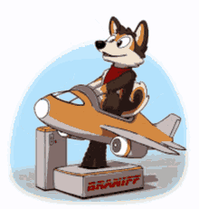 furry plane dog