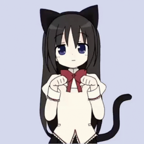 a catgirl being cute and innocent