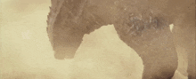 a large rock in the middle of a desert with a lot of dust coming out of it .