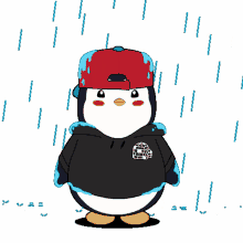 rain hurricane sad penguin drip