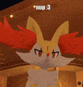 a close up of a cartoon character with the name nup 3