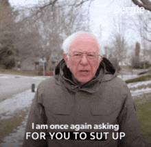 bernie sanders says i am once again asking for you to suit up