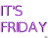a purple sign that says it 's friday