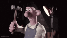 Wallace And Gromit Hammering GIF