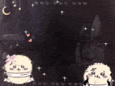a cartoon of a sheep with a bow on its head
