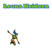 a cartoon of leona heidern standing on a huge explosion