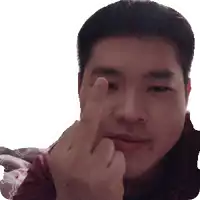 a man is making a funny face with his middle finger