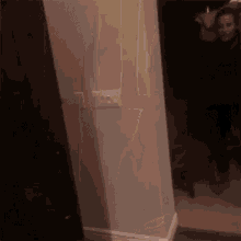 a woman in a heart shaped shirt is dancing in a room .