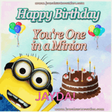 Jayda Happy Birthday Minions GIF