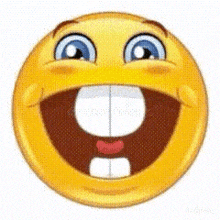a cartoon smiley face with a big smile and a big mouth .