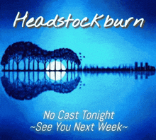 a poster for headstock burn shows a guitar with trees on it
