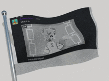 a flag with a picture of a cat and the words crimsonisms what it is