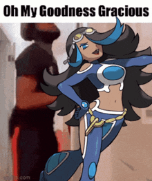 a cartoon of a girl with the words oh my goodness gracious