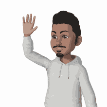 a cartoon character with a beard and mustache is waving