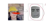 a picture of a person with a red nose and a drawing of a face