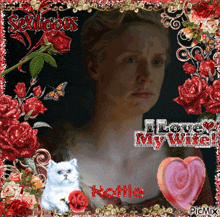 a picture of a woman with the words i love my wife on it