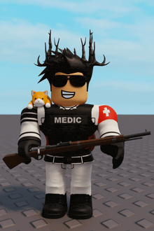 a cartoon character wearing a vest that says medic on it