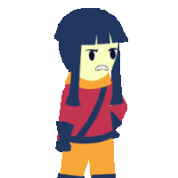a cartoon character with a very angry face