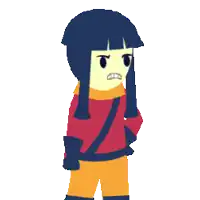 a cartoon character with a very angry face