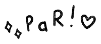 the word par is written in black letters with a heart in the middle