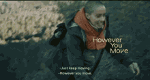 a group of people are dancing in a room with the words " however you move " in the corner
