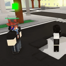 a person in a video game named dummy is standing on the street