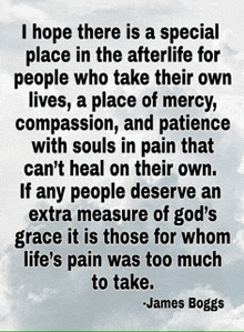 a quote by james boggs says there is a special place in the afterlife