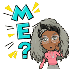 a cartoon of a girl with a bandana on her head and a question mark